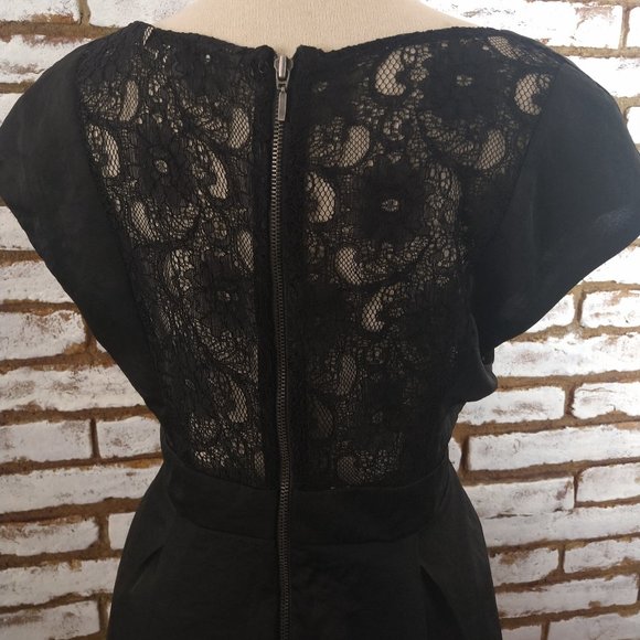 BCBG Generation Black Dress Lace Back Sz 10 - Picture 10 of 15